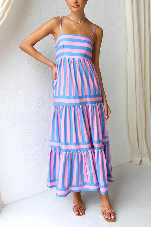 NOVARA™ | BOLD COLOR BLOCK MAXI DRESS