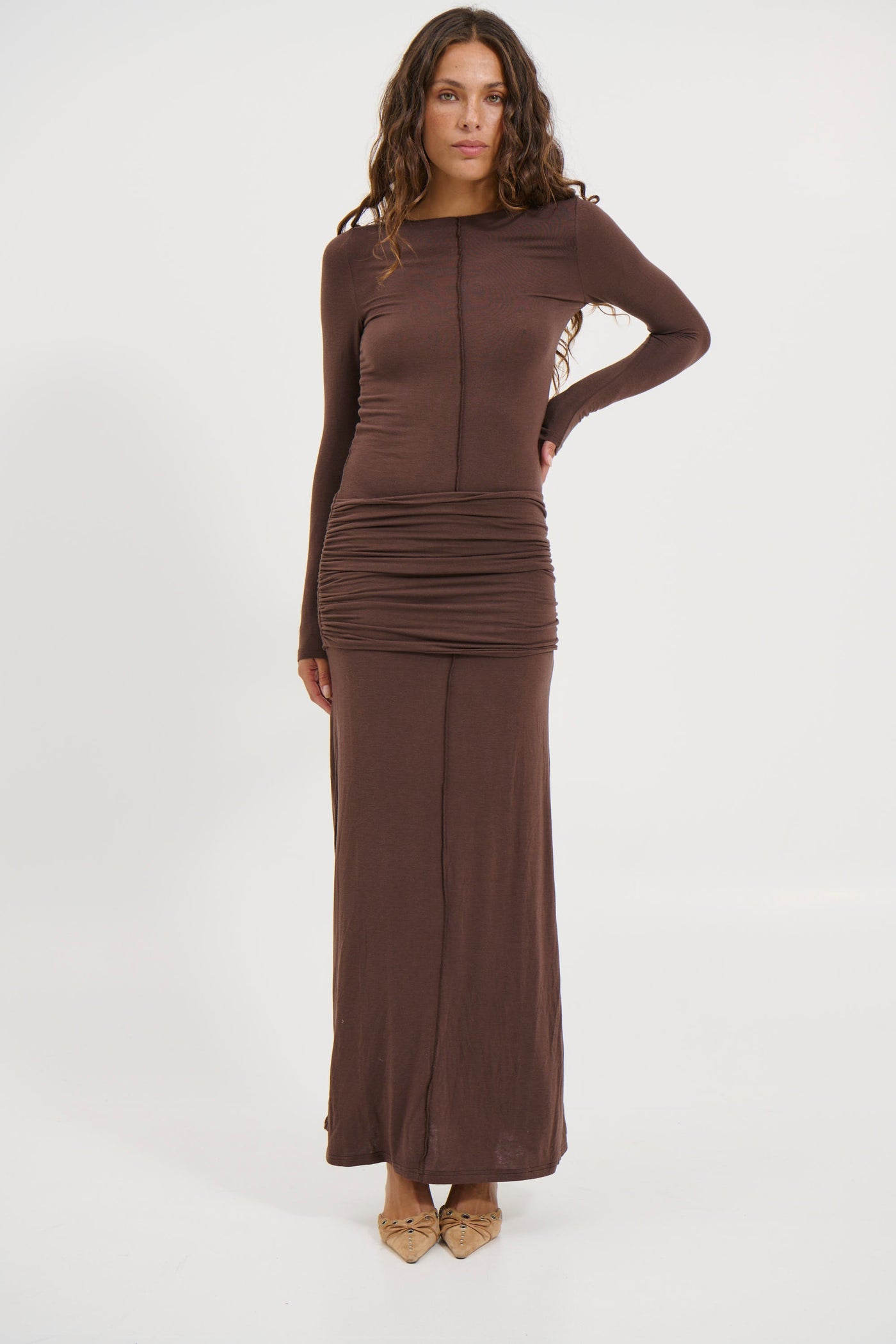 Anisa Maxi Dress Chocolate