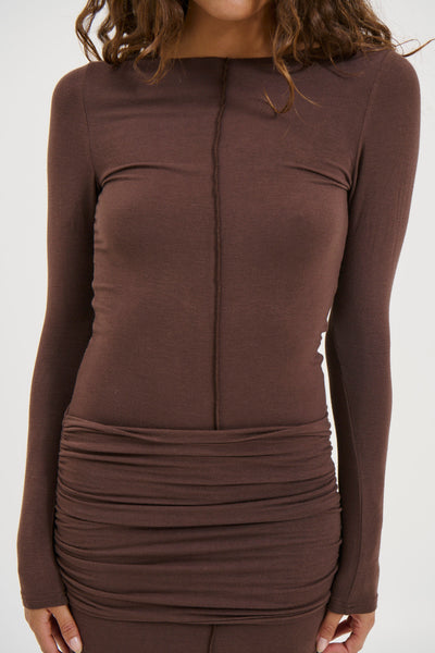 Anisa Maxi Dress Chocolate