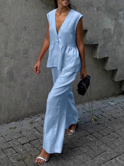 Cotton Linen Two Piece Set
