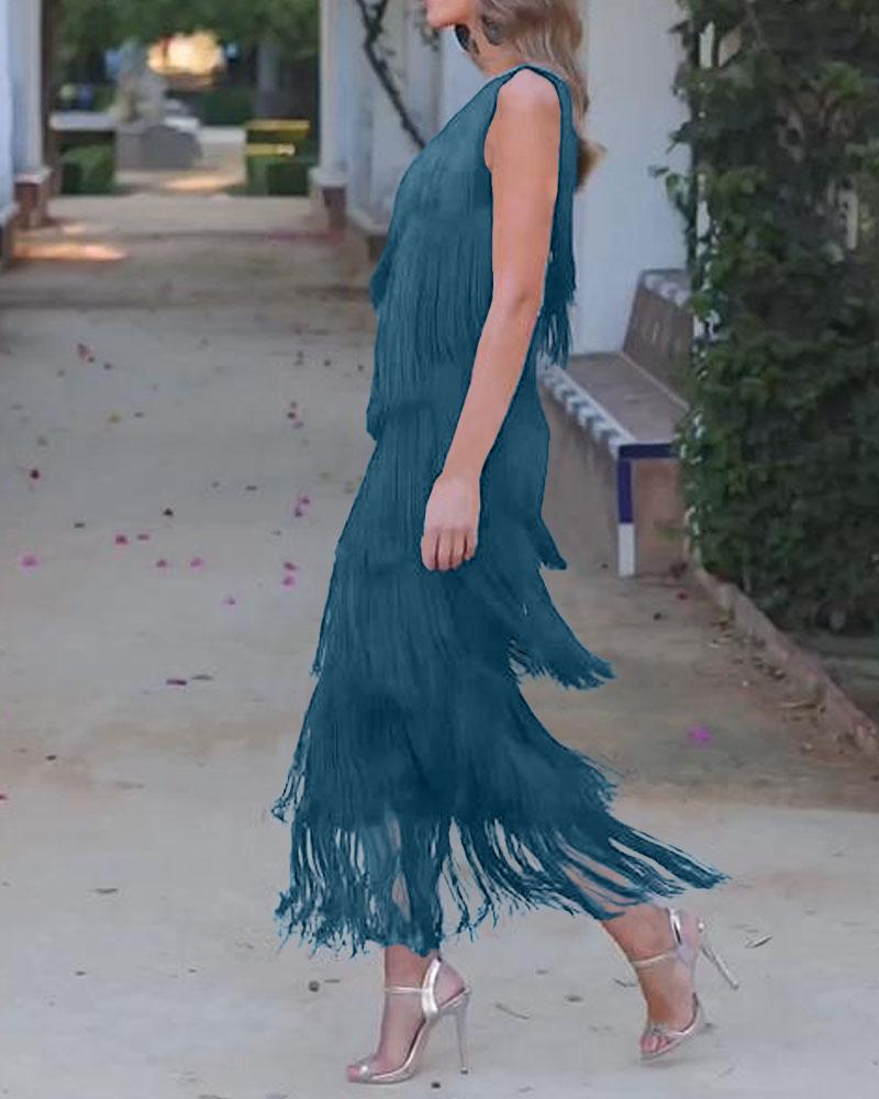 NALANI™ | OFF-SHOULDER FRINGE ELEGANCE DRESS