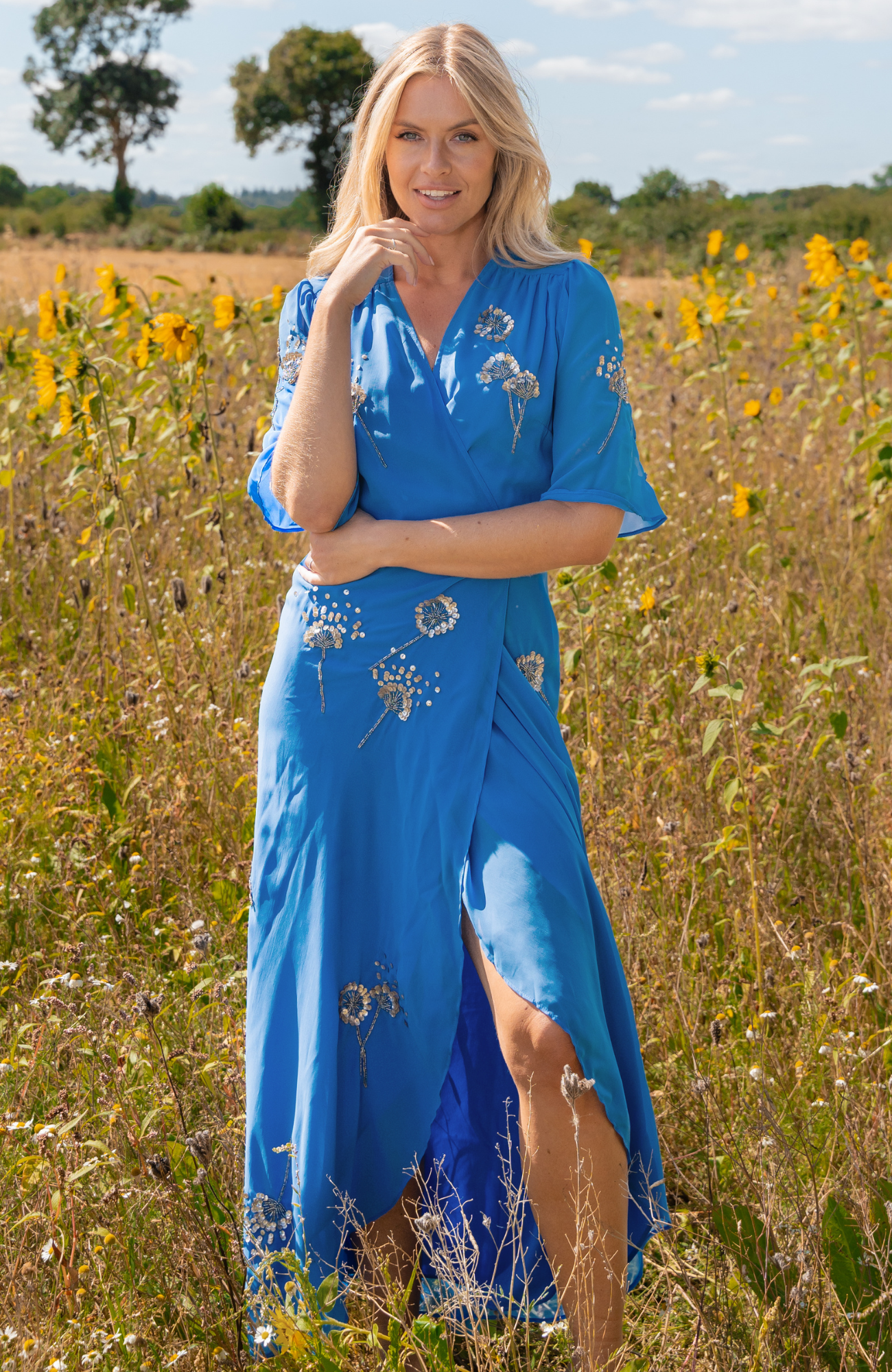 The Mallory Embellished Wrap Dress