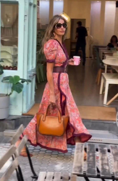 Tosia – Elegant long dress with puffy sleeves