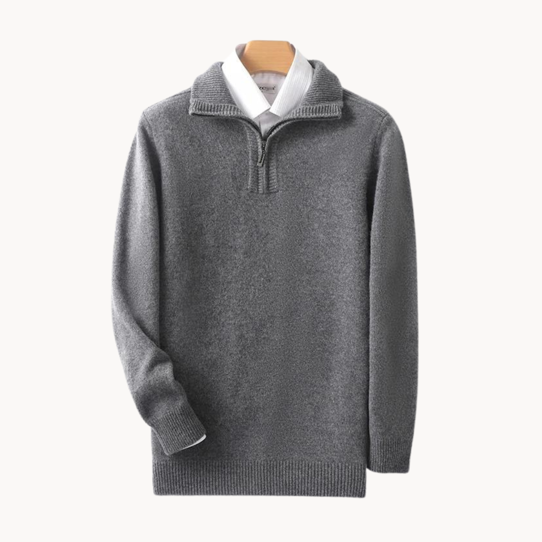 Merino Wool Quarter Zip Sweater