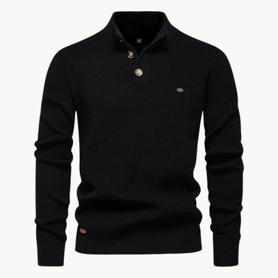 Miles Button Mockneck