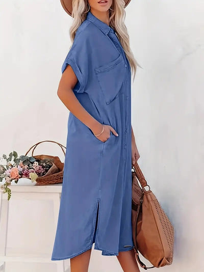 Samira-Shirt dress with fixed pockets