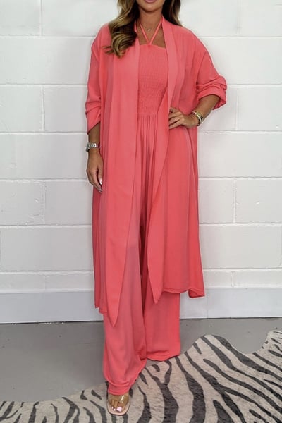 Women's Strappy Backless Wide Leg Pants 2 Piece Set