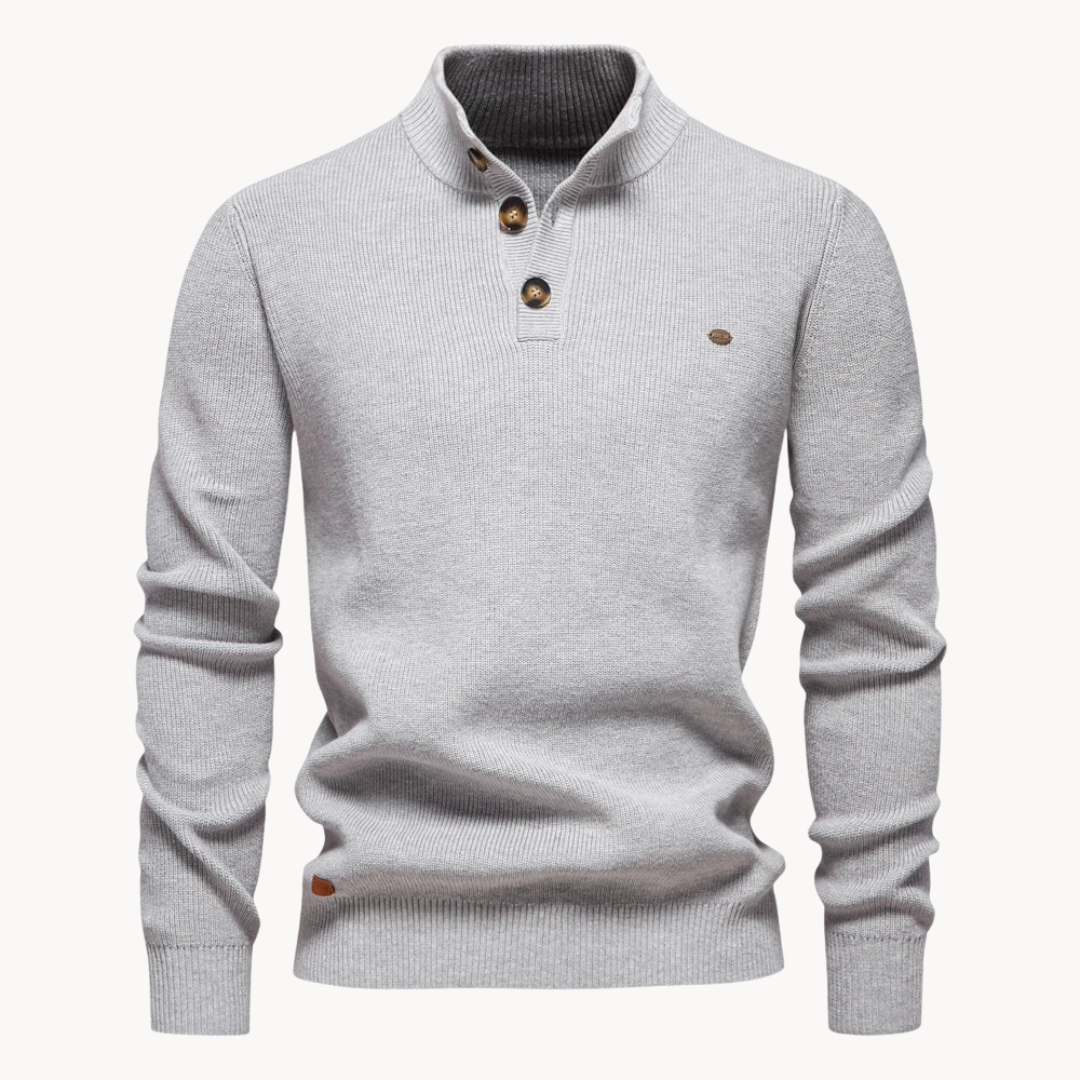 Miles Button Mockneck