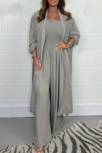Women's Strappy Backless Wide Leg Pants 2 Piece Set