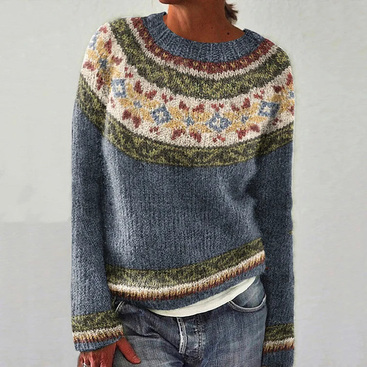 MELINDA/ RETRO COLOR BLOCK SWEATER