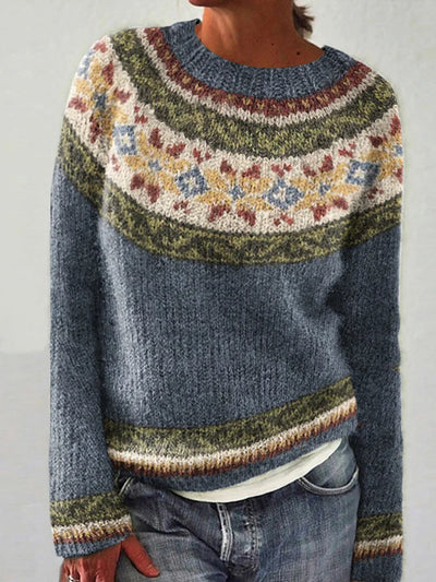 MELINDA/ RETRO COLOR BLOCK SWEATER