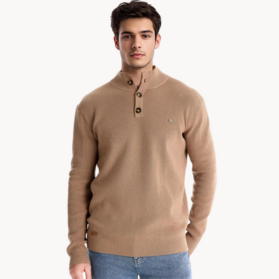 Miles Button Mockneck