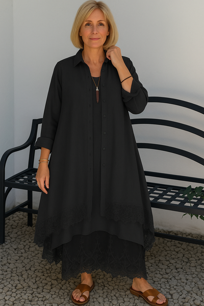 Women's Lace Dress Suit（Dress and Cardigan）