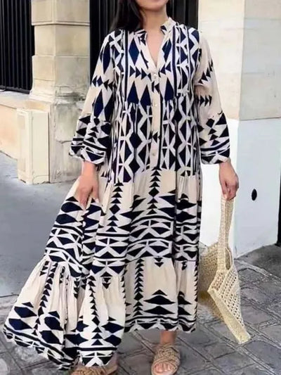 Autumn Floral Printed Dress