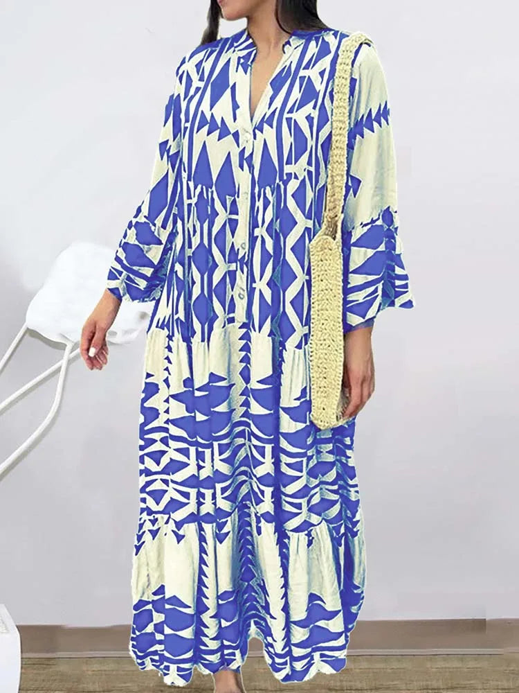 Autumn Floral Printed Dress
