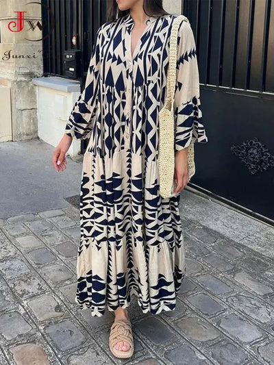 Autumn Floral Printed Dress