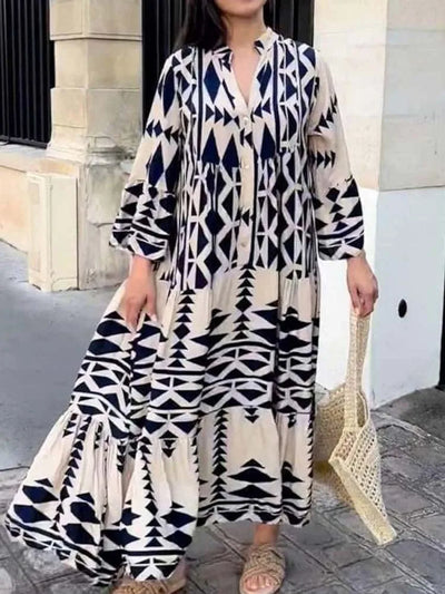 Autumn Floral Printed Dress