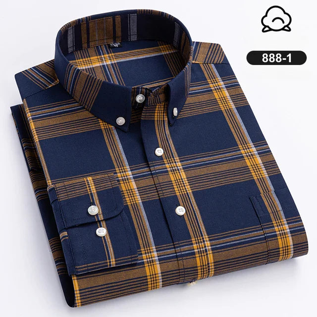HeritageFlex Long Sleeve: Men's Slim Fit Plaid Shirt