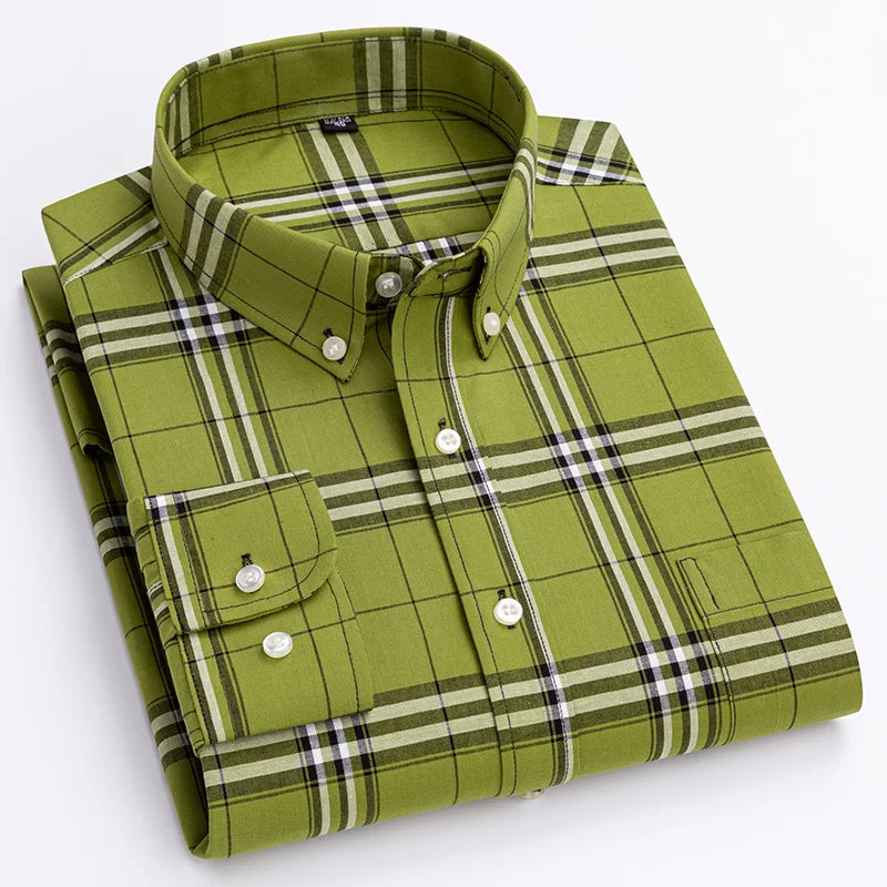 HeritageFlex Long Sleeve: Men's Slim Fit Plaid Shirt