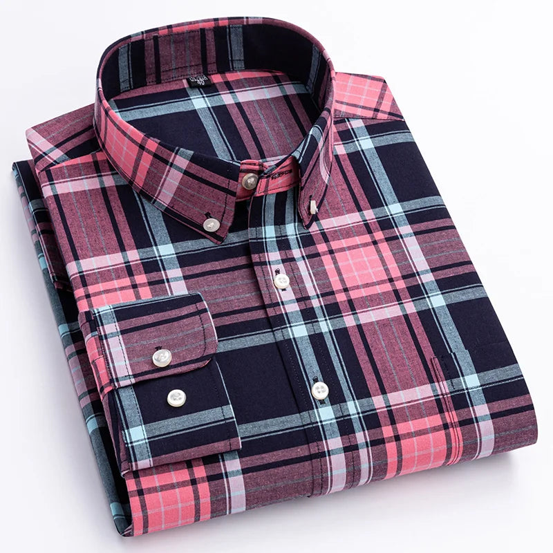 HeritageFlex Long Sleeve: Men's Slim Fit Plaid Shirt