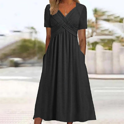 Elisa ™ | Elegant midi dress with flattering tummy control