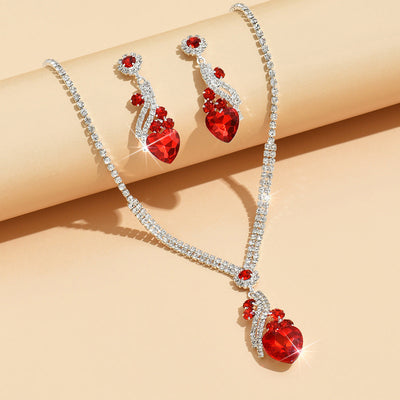 Isabella - Rhinestone Necklace and Earrings Set