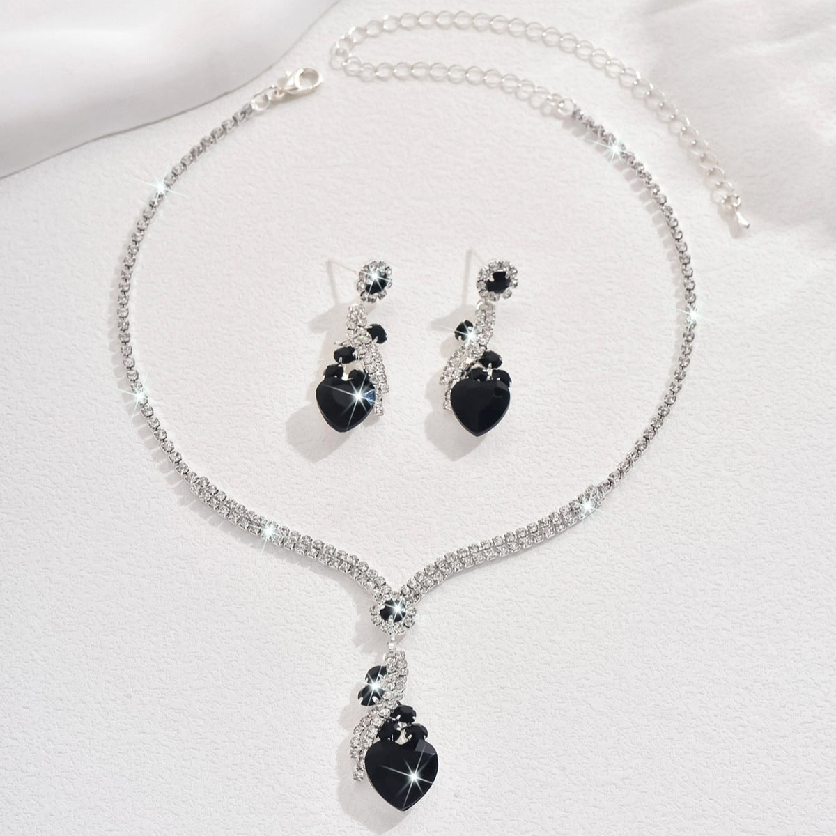 Isabella - Rhinestone Necklace and Earrings Set