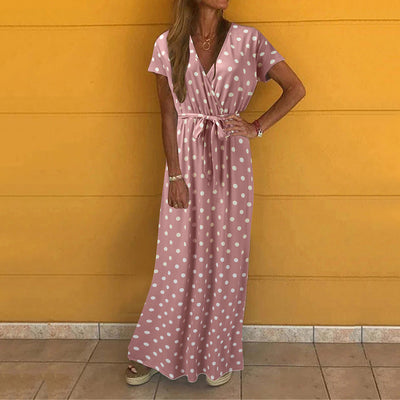 ROUX - Casual v-neck maxi dress