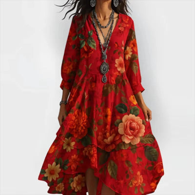 Shanae - Elegant Floral Midi Dress