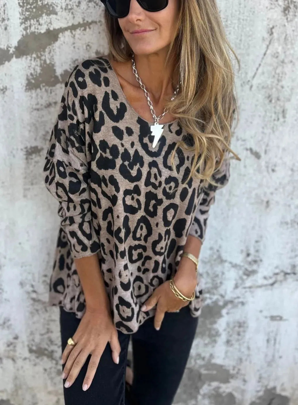 INA - ANIMAL PRINT SWEATER