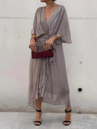 Monica - V-neck chiffon dress