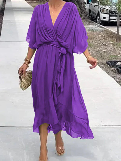 Monica - V-neck chiffon dress