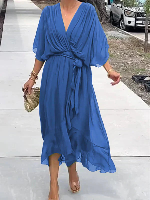 Monica - V-neck chiffon dress