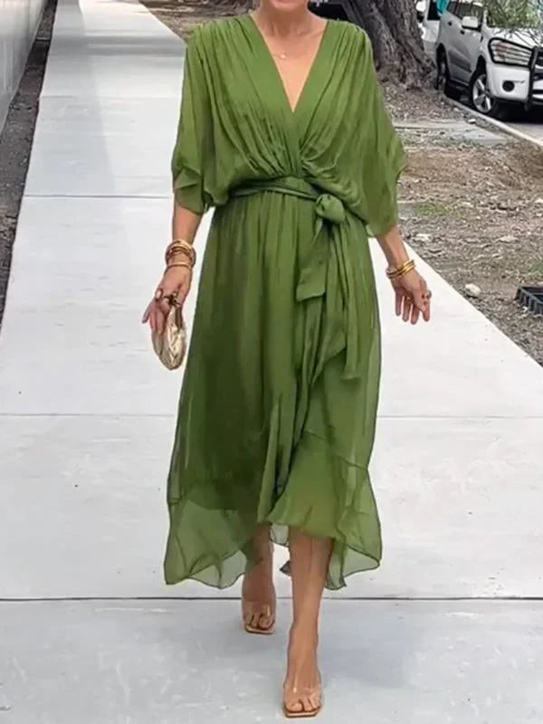 Monica - V-neck chiffon dress