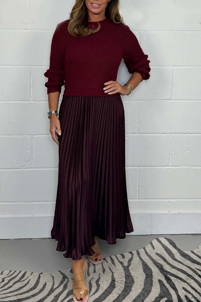 AMELIA™ | Elegant Sweater & Pleated Skirt Combo