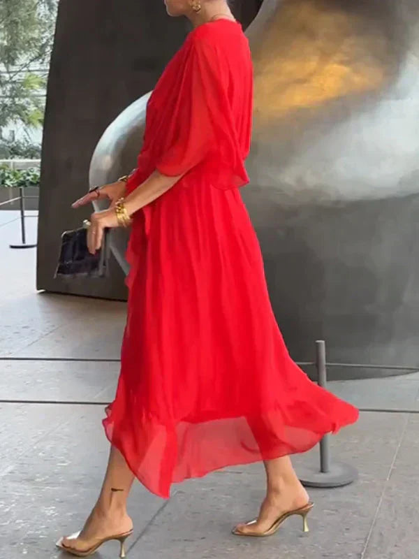Monica - V-neck chiffon dress