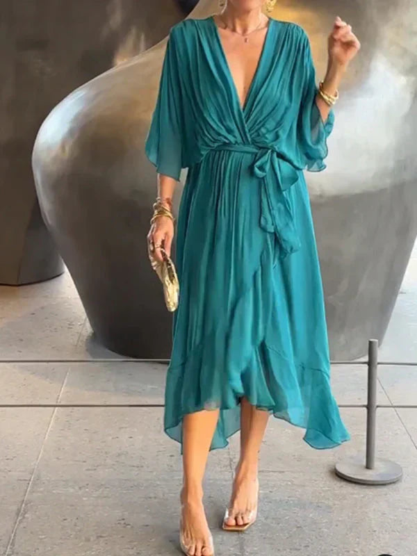 Monica - V-neck chiffon dress