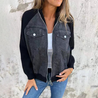 New fashionable creative denim splicing jacket for women