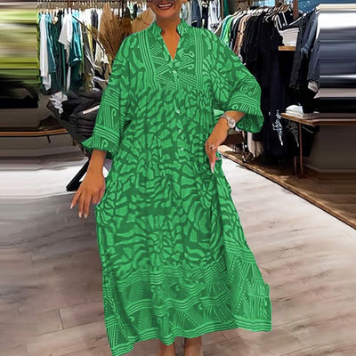 GISILA - LONG LOOSE DRESS WITH PATTERN
