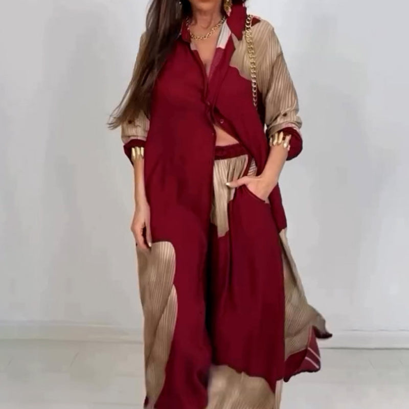 Set of long shirt and pants with drawstring