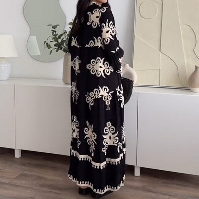 Women's Loose Fit Ruffle Hem Breathable Linen Midi Dress