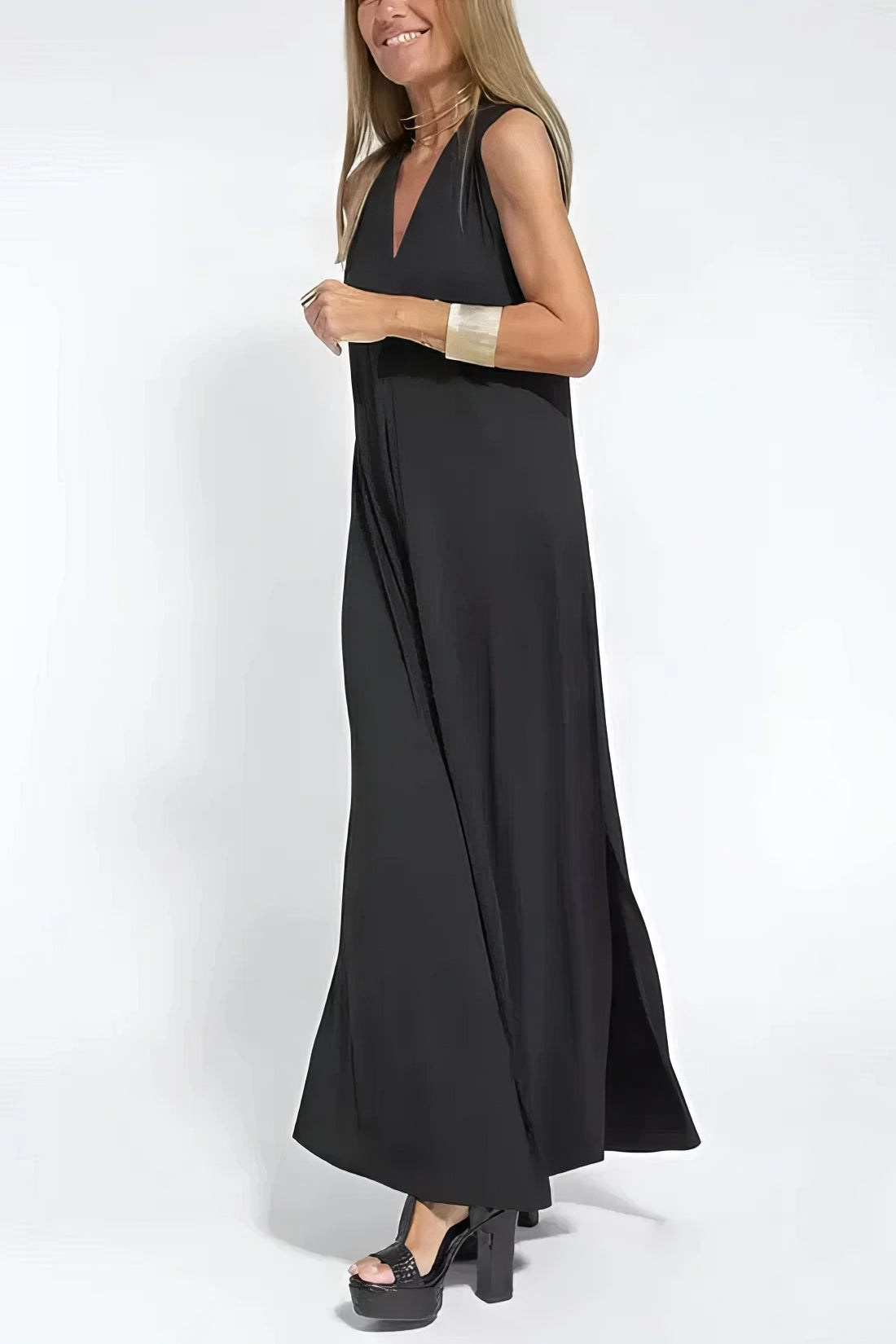 Elegant long dress + matching cardigan FREE